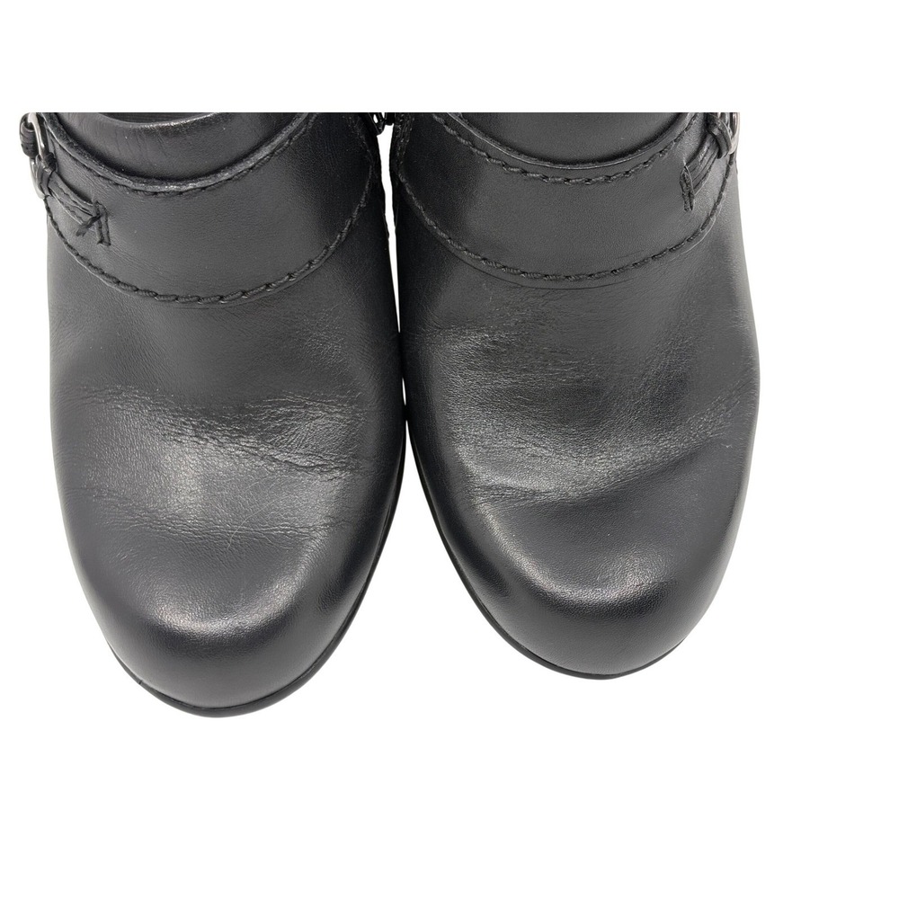 Clarks Collection Womens‎ Black Leather Side Zip Heeled Loafers Shoes Size 7M - Picture 3 of 11
